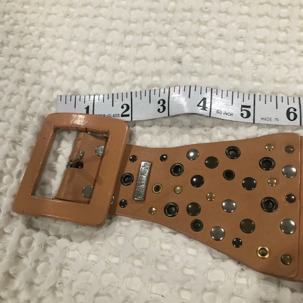 Calvin Klein Tan Leather Studded Belt Sz.‎ M